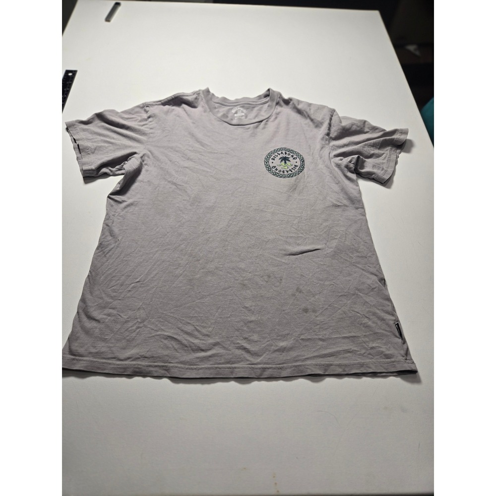 Billabong Graphic Tee Mens Small Purple Good Wave Washed Palm Tree Short Sleeve